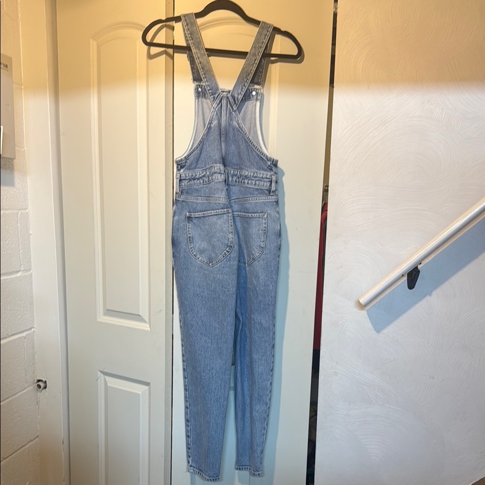 Free People Blue Denim Overalls with Tapered Legs - Picture 7 of 7